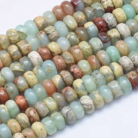 Natural Aqua Terra Jasper Beads Strands G-E444-16-4mm-1