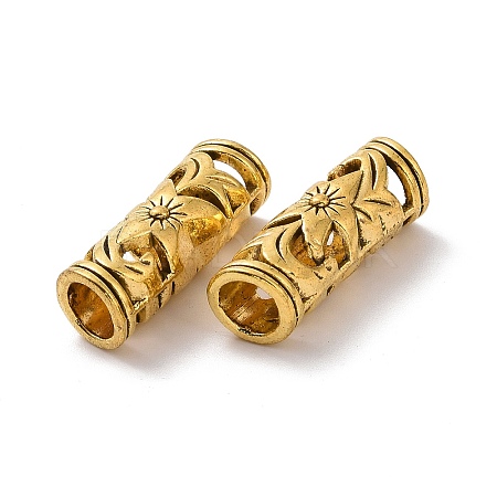 Tibetan Style Alloy Tube Beads FIND-H038-33AG-1