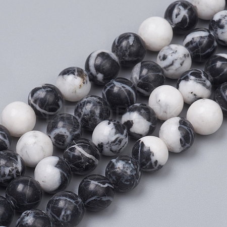 Natural Gemstone Imitation Zebra Jasper Beads Strands G-G829-07-8mm-1