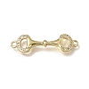 Brass Brass Micro Pave Clear Cubic Zirconia Horse Bit Links Connector Charms KK-C262-27G-1