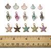 30Pcs 3 Styles 5 Colors Alloy Enamel Pendants ENAM-FS0003-46-5