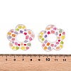 Flower Theme Printed Acrylic Pendants OACR-T028-06H-3
