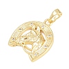 Brass Micro Pave Clear Cubic Zirconia Pendants KK-D258-17G-2