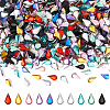 800Pcs 10 Colors Flat Back & Back Plated Transparent Acrylic Rhinestone Cabochons OACR-FG0001-34-1