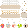 DIY Flat Round Wooden Dangle Earring Making Findings Kits DIY-SP0004-99-1