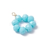 5Pcs 5 Colors Opaque Solid Color Glass Rondelle Beaded Pendants PALLOY-JF04162-02-4