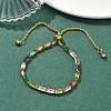 Rectangle 304 Stainless Steel Glass Slider Bracelets BJEW-D456-07G-01-2