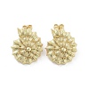Shell Shape Brass Stud Earrings EJEW-Q811-25G-1