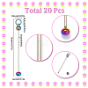 20Pcs Iron Bar Beadable Keychain for Jewelry Making DIY Crafts IFIN-SC0001-60-2