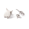 201 Stainless Steel Stud Earring Findings with Hole EJEW-A071-11A-P-2