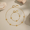 304 Stainless Steel Flower Link Chain Necklaces and Bracelets DF0903-3-2