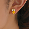 Owl Brass Stud Earrings LV9587-1