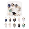 10Pcs 10 Style Natural Gemstone Pointed Pendants G-LS0002-04-1