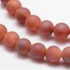 Electroplated Natural Agate Bead Strands G-F343-09-6mm-02-3