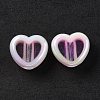 UV Plating Rainbow Iridescent Acrylic Beads OACR-H015-07H-3