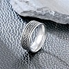 201 Stainless Steel Scale Pattern Finger Rings for Men FS-WGDD078-04-3