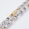 Men's 304 Stainless Steel Bar Link Chain Necklaces NJEW-P218-01B-2