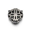 Rack Plating Brass Micro Pave Cubic Zirconia Leopard Hollow Beads ZIRC-I012-18B-RS-2