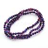 1 Strand Faceted Bicone Full Purple Electroplate Glass Beads Strands X-EGLA-J026-3mm-F17-2