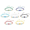 7Pcs 7 Colors Lampwork Evil Eye & Glass Beaded Bracelets Set BJEW-JB08367-1