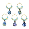 Alloy Printed Bulb Wine Glass Charms AJEW-JO00241-1