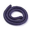 Flat Round Handmade Polymer Clay Beads CLAY-R067-8.0mm-04-2