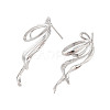 Brass Stud Earrings Findings EJEW-B063-01P-2