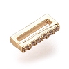Golden Plated Brass Micro Pave Cubic Zirconia Slide Charms ZIRC-L075-61I-G-2