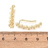 Brass Pave Cubic Zirconia Stud Crawler Earrings KK-CBAA351-07G-5