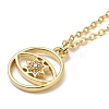 Brass Micro Pave Clear Cubic Zirconia Pendants Necklaces for Women NJEW-B092-04G-2