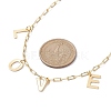 Word Love 304 Stainless Steel Charms Bib Necklaces with Brass Paperclip Chains NJEW-JN04534-2
