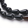 Grade A Natural Black Agate Beads Strands G-G731-06-12x8mm-01-3