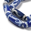 Blue Tibetan Style dZi Beads Strands TDZI-NH0001-B07-01-4