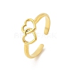 Heart 304 Stainless Steel Open Cuff Rings RJEW-R014-03G-01-4