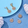 6 Pieces Flower Clear Cubic Zirconia Charm Pendant Brass flower Charm Long-Lasting Plated Pendant for Jewelry Necklace Bracelet Earring Making Crafts JX404A-2
