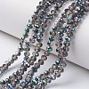 Electroplate Transparent Glass Beads Strands EGLA-A034-T8mm-Q13-1