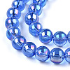 Electroplate Transparent Glass Beads Strands GLAA-T032-T8mm-AB16-3