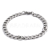 Tarnish Resistant Unisex 304 Stainless Steel Curb Chain/Twisted Chain Bracelets STAS-D0002-40P-4
