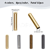 32Pcs 4 Colors Brass Cord Ends AJEW-LP0001-01-2
