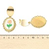 304 Stainless Steel & Cloth Embroidery Stud Dangle Earrings EJEW-JE07298-02-5