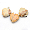 Heart Natural Picture Jasper Pendants G-Q438-16-2