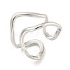 Non-Tarnish 304 Stainless Steel Irregular Open Cuff Ring for Women RJEW-A043-26P-1
