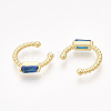 Brass Cubic Zirconia Cuff Earrings EJEW-S201-181A-2