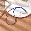 Bohemian Style Natural Lapis Lazuli Beaded Necklaces NJEW-JN04658-04-3