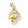 Brass Micro Pave Clear Cubic Zirconia Pendants KK-P273-06G-1