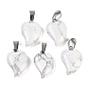 Natural Howlite Heart Pendants G-H073-03P-11-1