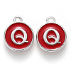 Platinum Plated Alloy Enamel Charms ENAM-S118-03Q-P-1
