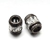 Column Brass Micro Pave Cubic Zirconia European Bead ZIRC-N017-20B-NR-1