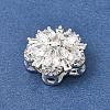Flower Brass Micro Pave Clear Cubic Zirconia Beads KK-Z156-14S-03-2