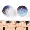 Frosted Baking Paint Crackle Glass Beads with Glitter Powder X-DGLA-T004-01J-3